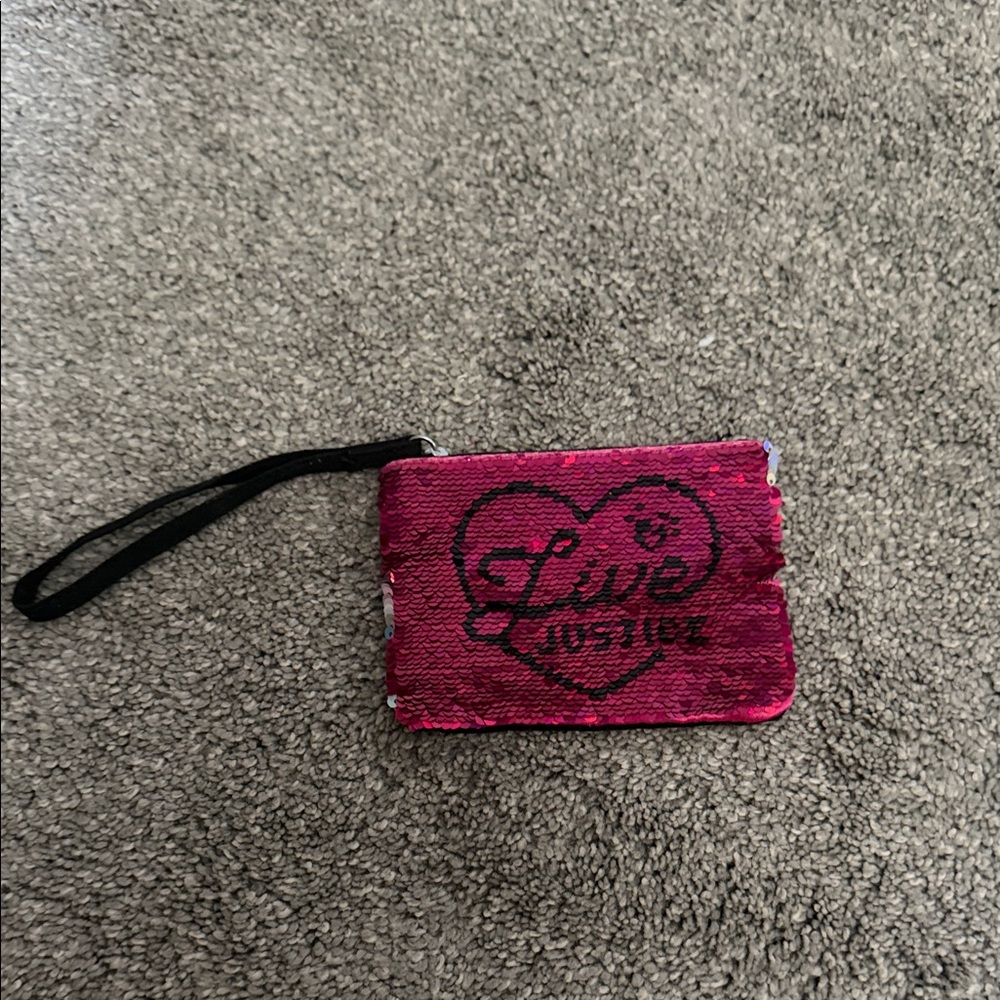 Justice Pink Sequin Wristlet